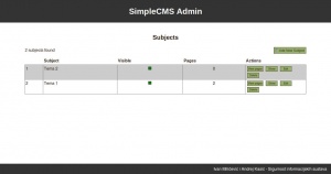 SimpleCMS Subjects area
