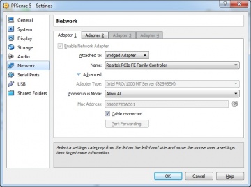 Network adapter 1 (VirtualBox)