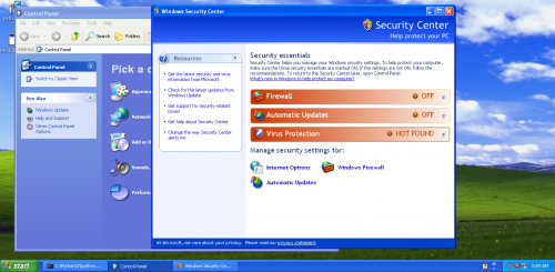 Ugašen Windows Firewall i Automatic Updates
